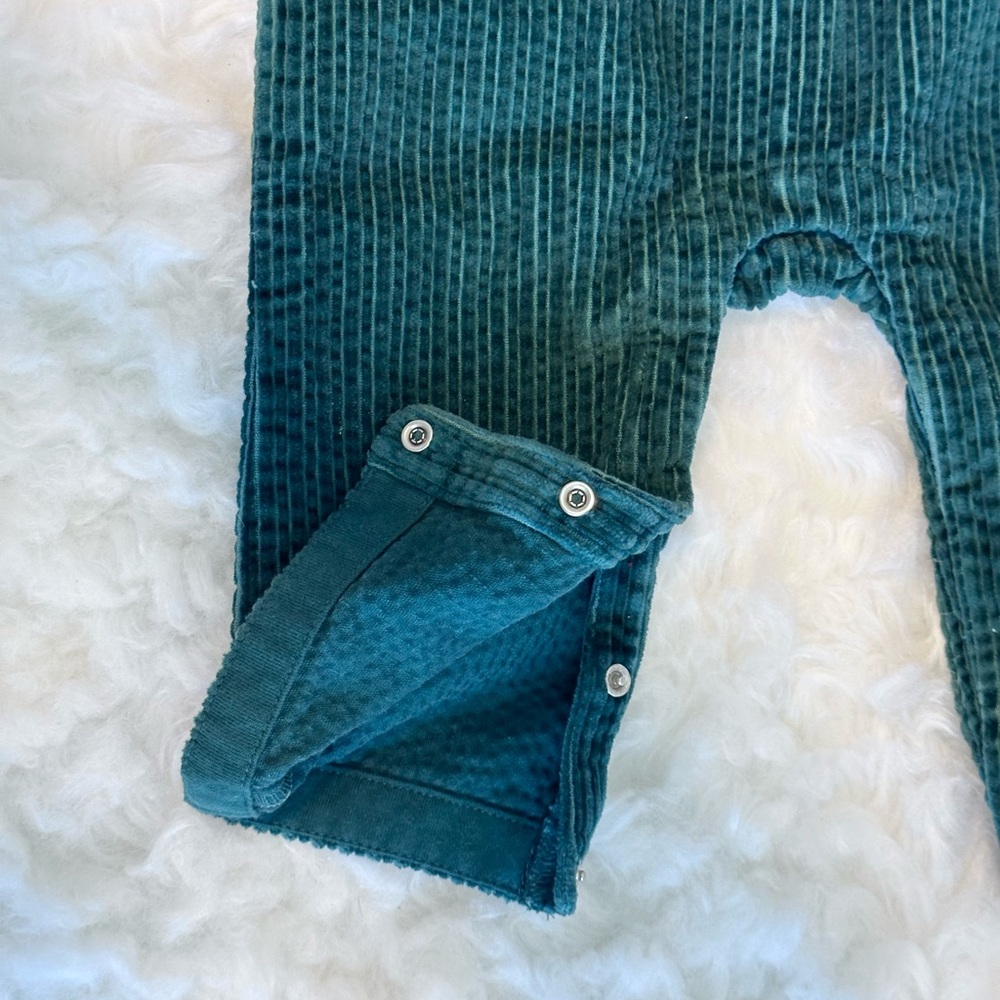 Baby Boys Dark Green Corduroy Overalls Set | Size 6-9m - Picture 6 of 8